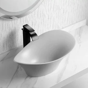 Gray Ceramic Sink Vessel Bathroom Vanity Sink Above Counter/Countertop Bowl Sink Wash Basin