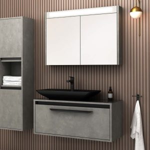 High End 36" Vanity (Bella Retro-Silver) (Black Basin)