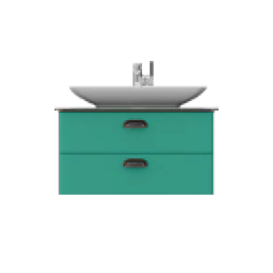 High End 32" Vanity (Bei Oak-Turquoise)