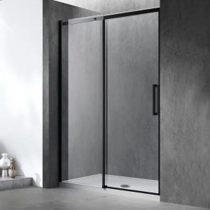 RENO 74 inch H x 60 inch W Frameless Sliding Shower Door in Matte Black
