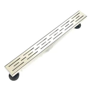 48 Inch Stainless Steel Stripe Design Shower Drain without Membrane