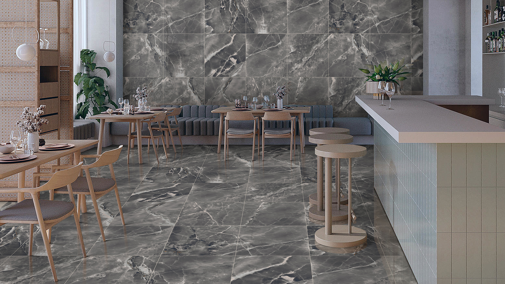 Onyx (Grey) 24-inch x 48-inch Glossy Porcelain Tile $4.49/sqft - Image 2