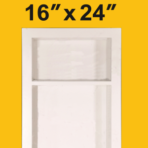 16" x 24" Pure White Quartz Shower Niche