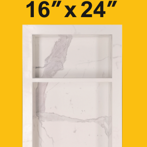 16" x 24" Statuario Quartz Shower Niche