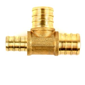 StreamWay Pex Brass Tee Barb To Barb 3/4 X 1/2 X 3/4in