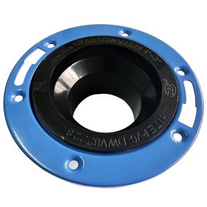 StreamWay ABS Floor Flange Spigot With Adj.Metal Ring 4in X 3in Black/Blue
