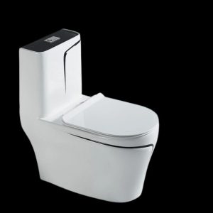 MUS-WHITE WITH BLACK LINE TOILET