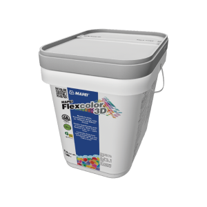 Plastic container of MAPEI Flexcolor 3D containing 1.89L