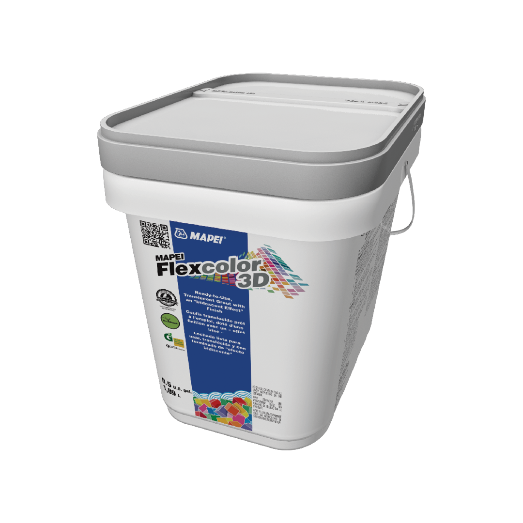 Plastic container of MAPEI Flexcolor 3D containing 1.89L
