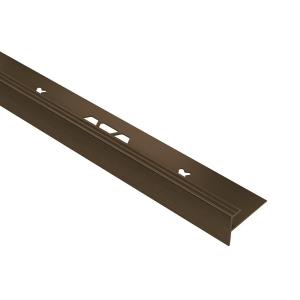 Schluter VINPRO-STEP Resilient Surface Stair-Nosing Profile - Anodized Aluminum Brushed Antique Bronze
