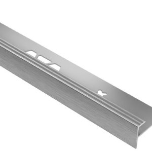 Schluter VINPRO-STEP Resilient Surface Stair-Nosing Profile - Anodized Aluminum Brushed Chrome