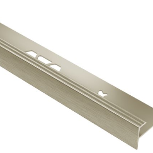Schluter VINPRO-STEP Resilient Surface Stair-Nosing Profile - Anodized Aluminum Brushed Nickel