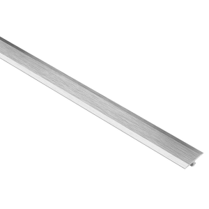 Schluter VINPRO-T Retrofit Resilient Surface Transition Profile - Anodized Aluminum Brushed Chrome
