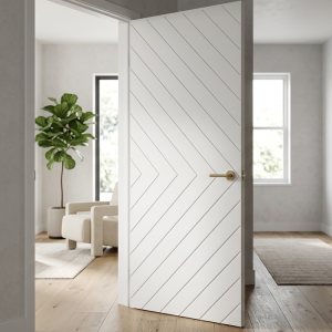 ristol Chevron Groove Pattern Solid Core Interior Door