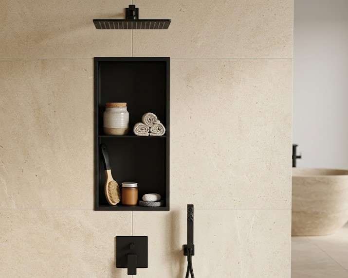 12×24 Double Niche Stainless Steel Shower Shelf - Image 2