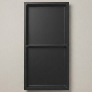 12×24 Double Niche Stainless Steel Shower Shelf - Black