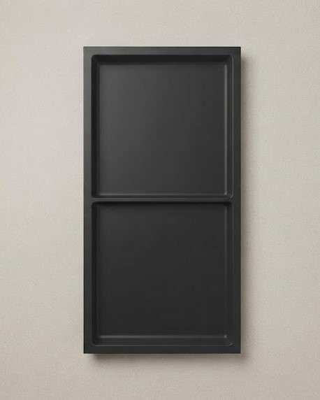 12×24 Double Niche Stainless Steel Shower Shelf - Black