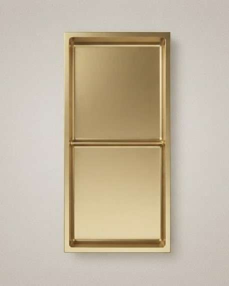 12×24 Double Niche Stainless Steel Shower Shelf - Image 3