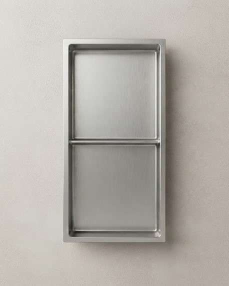 12×24 Double Niche Stainless Steel Shower Shelf - Image 5