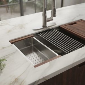 32 × 18 in. Single Bowl Workstation Kitchen Sink 3