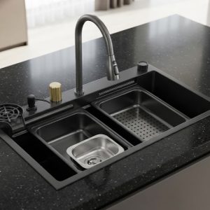 32″ Waterfall Kitchen Sink Workstation With Accessories 1