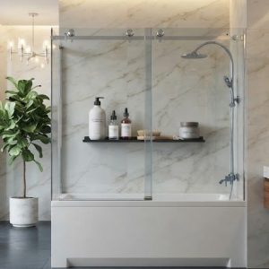 60×59 Glass Shower Door for Bathtub With 8mm Tempered Glass