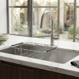 Expandable Kitchen Sink Colander for Washing and Draining 1