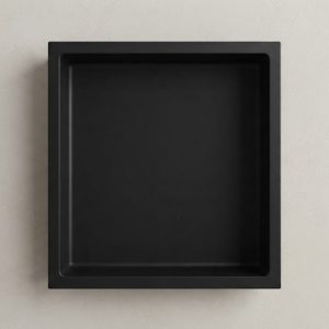 Single Niche 12×12 Stainless Steel Shower Shelf Black